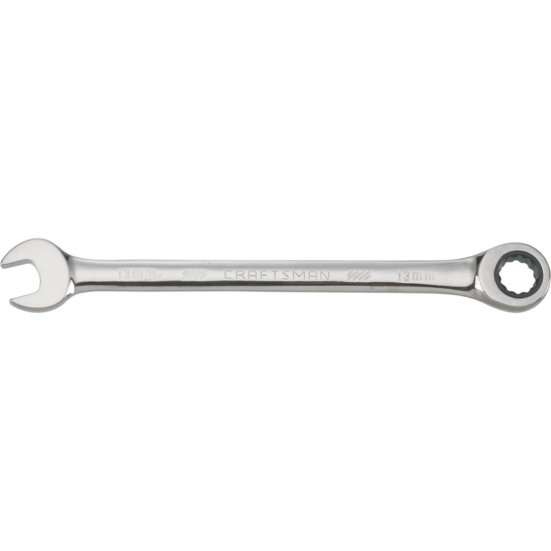 Craftsman CMMT42571 Ratcheting Wrench, 6-1/2 in OAL, Steel Head, Polished Chrome Head