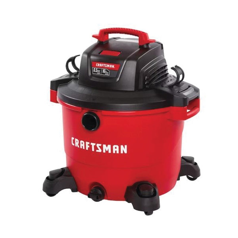 Craftsman CMXEVBE17595 Heavy-Duty Wet/Dry Vacuum With Attachments, 16 gal Vacuum, 7 ft L Hose