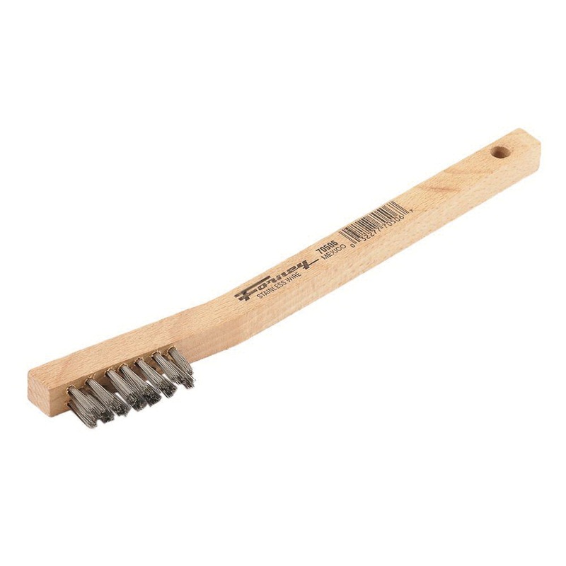 Forney 70506 Scratch Brush, 7-3/4 in OAL, 3 x 7-Row, Stainless Steel Bristle