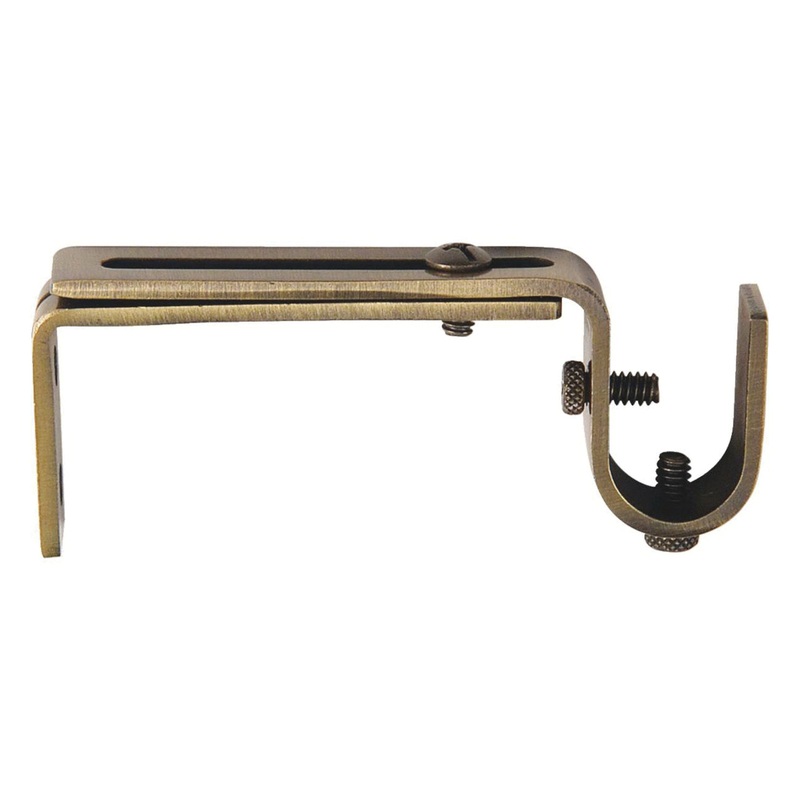 Kenney KN85291 Adjustable Single Rod Bracket, Metal, Mocha, Fits Rod Size: 5/8 to 3/4 in