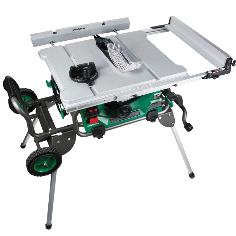 metabo HPT C10RJSM Table Saw With Fold and Roll Stand, Tool/Kit: Kit, 10 in Dia Blade, 2-1/4 to 3-1/8 in D Cutting