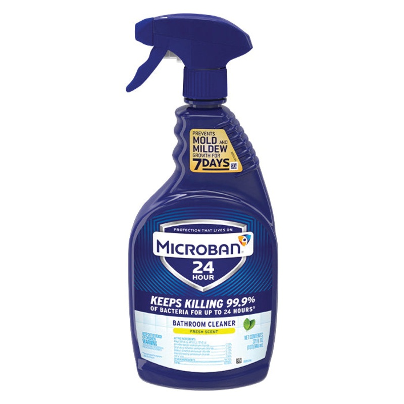 MICROBAN 24 48621 Bathroom Cleaner, 32 oz, Fresh