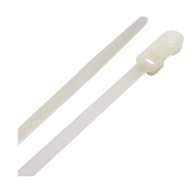 Steel Grip MT-S-200-8-N20 Cable Tie, 8 in L, 1.96 in Max Bundle Dia, Polypropylene, White, Self-Lock Locking