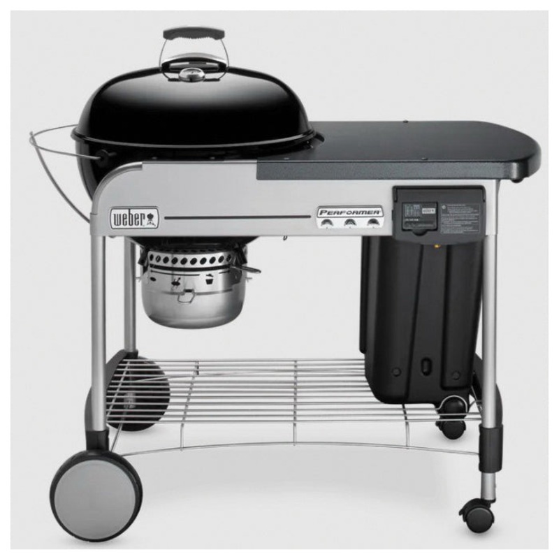 Weber 15501001 Charcoal Grill, 363 sq-in Primary Cooking Surface Area, Steel Grate, Electronic Touch-N-Go Gas Ignition