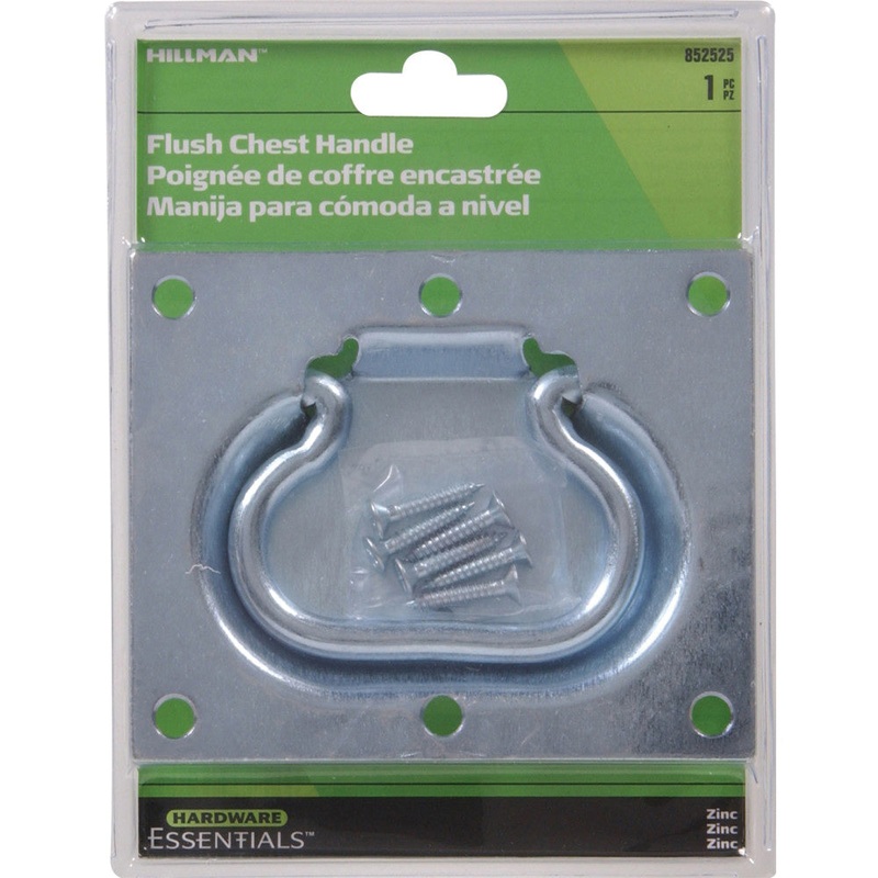 HARDWARE ESSENTIALS 852525 Interior/Exterior Flush Chest Handle, Steel, Zinc-Plated