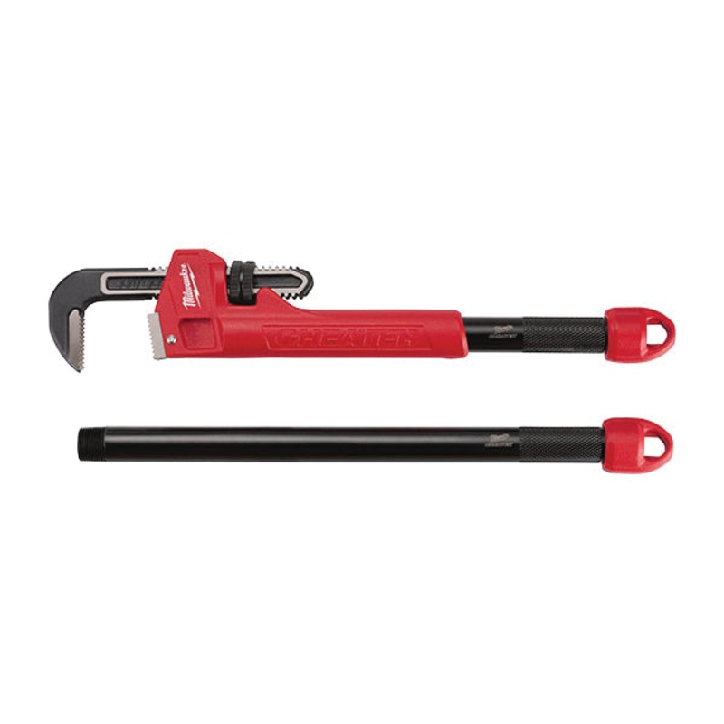 Milwaukee 48-22-7314 Cheater Pipe Wrench, 21.8 in OAL, 2-1/2 in Jaw, Serrated Jaw, Ergonomic Handle, Steel Jaw