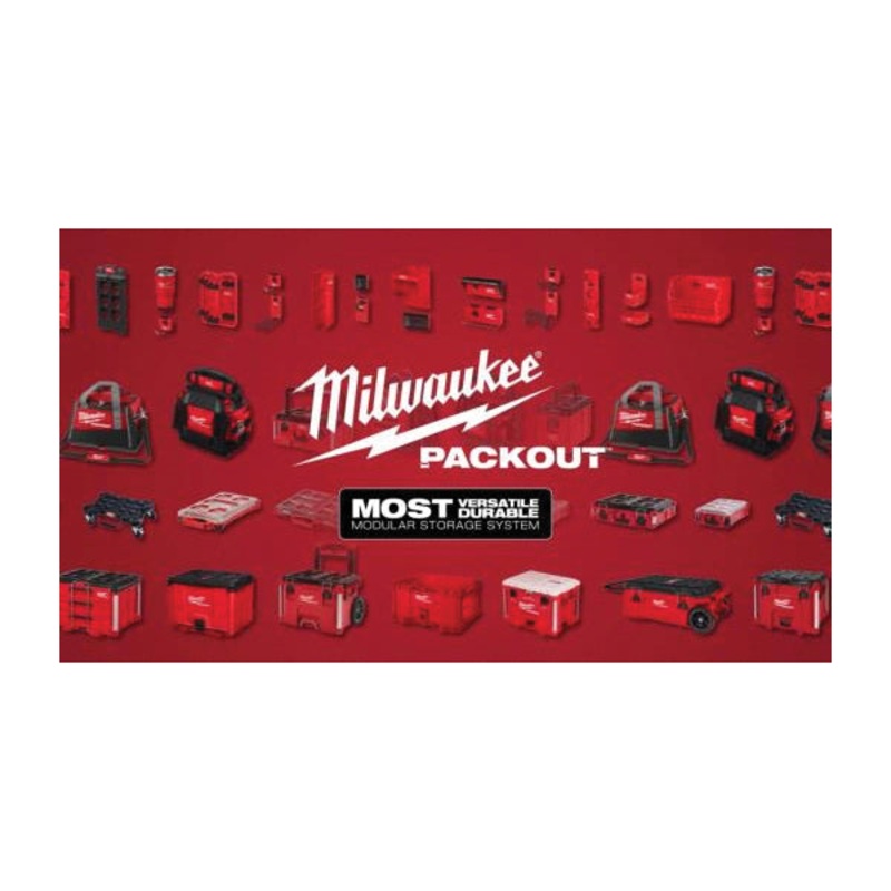 Milwaukee PACKOUT 48-22-8440 Crate Tool Box, 18.7 in W, 9.9 in H, 1 -Compartment, Polymer, Red, Integrated Side Handle