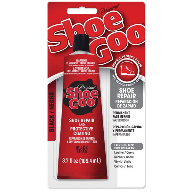Orginal Shoe Goo 110212 Shoe Repair Adhesive, Black, 24 to 72 hr Curing, 3.7 fl-oz