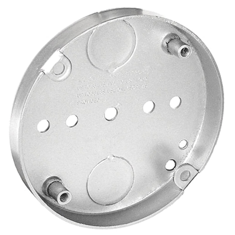Southwire 56112-UPC Pan Box, 4 in L, 4 in W, Round, 1-Knockout, 1/2 in Knockout, Steel Box, Ceiling Mounting