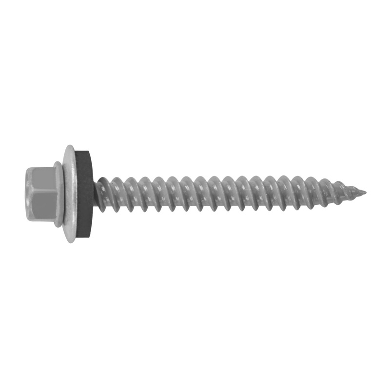Teks 21400 Roofing Screw, Imperial, #9 Thread, 1 in L, Sharp Point, Steel
