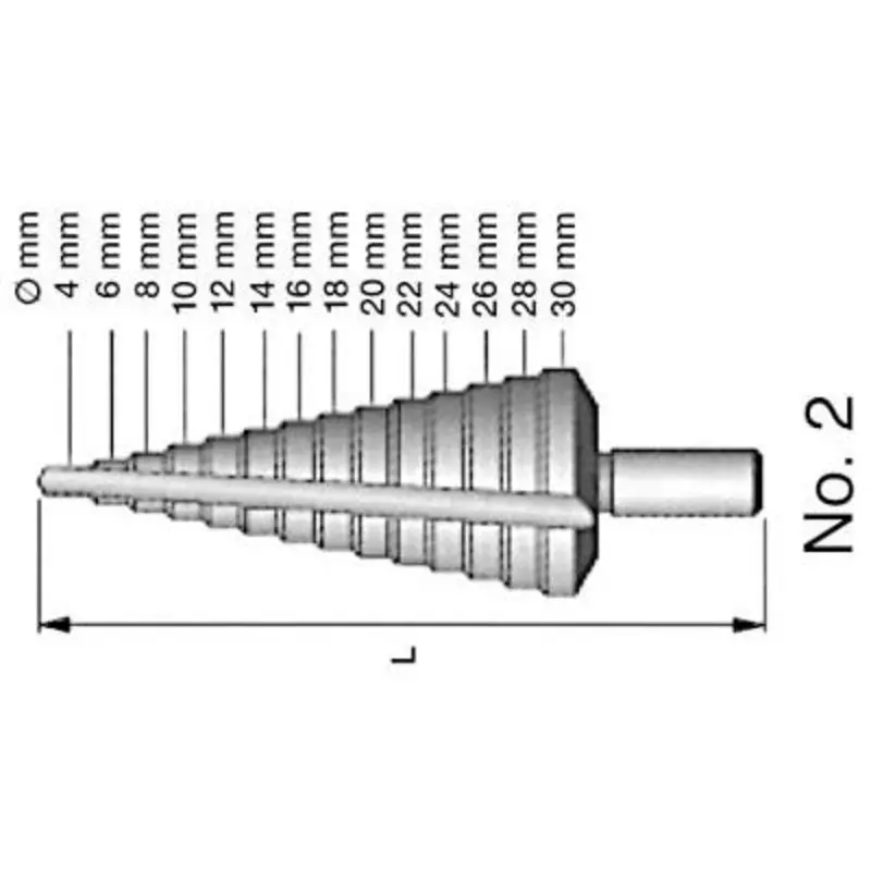 Ruko 4 - 30mm Uncoated HSS Step Drill