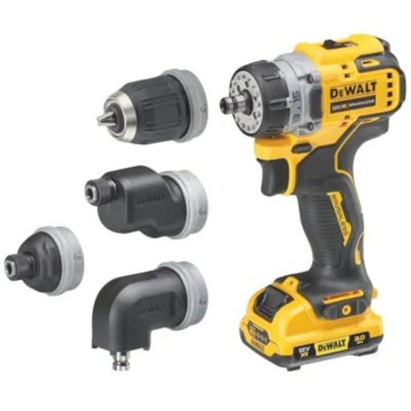 DeWalt 12V XR Brushless 4 x Multi-Head Drill Driver with 2 x 3.0Ah Batteries
