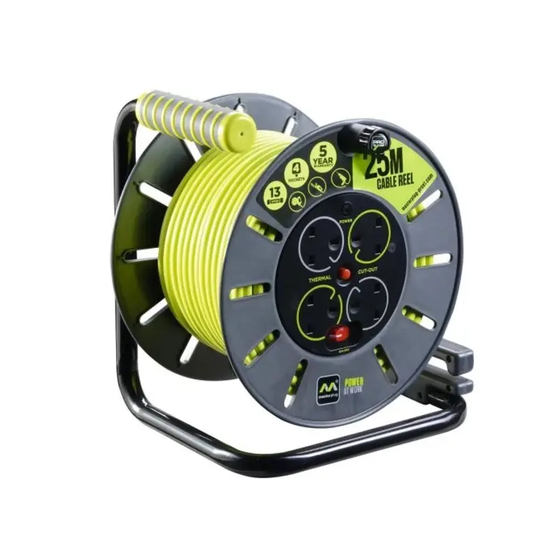 Masterplug MSTOLU50134 PRO-XT 13A 4-Socket 50m Open Cable Reel 240V