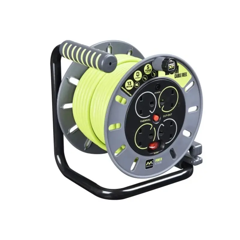 Masterplug MSTOMU25134 13A 4-Socket PRO-XT 25m Open Cable Reel 240V
