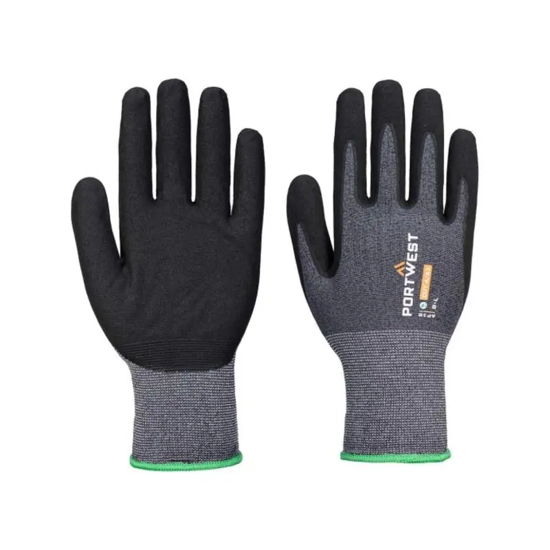 Portwest SG Grip15 Eco Nitrile Large Glove (Pack of 12) - Colour: Grey/Black