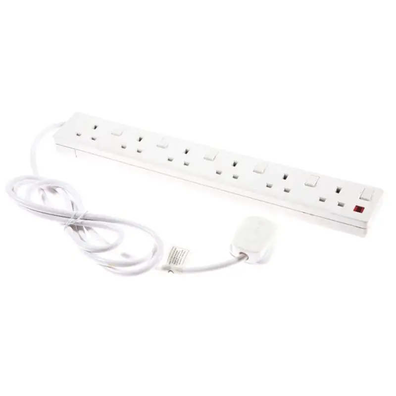 SMJ SMJF6W2IS 6-Way 13A Extension Lead Switched Neon 2m 240V
