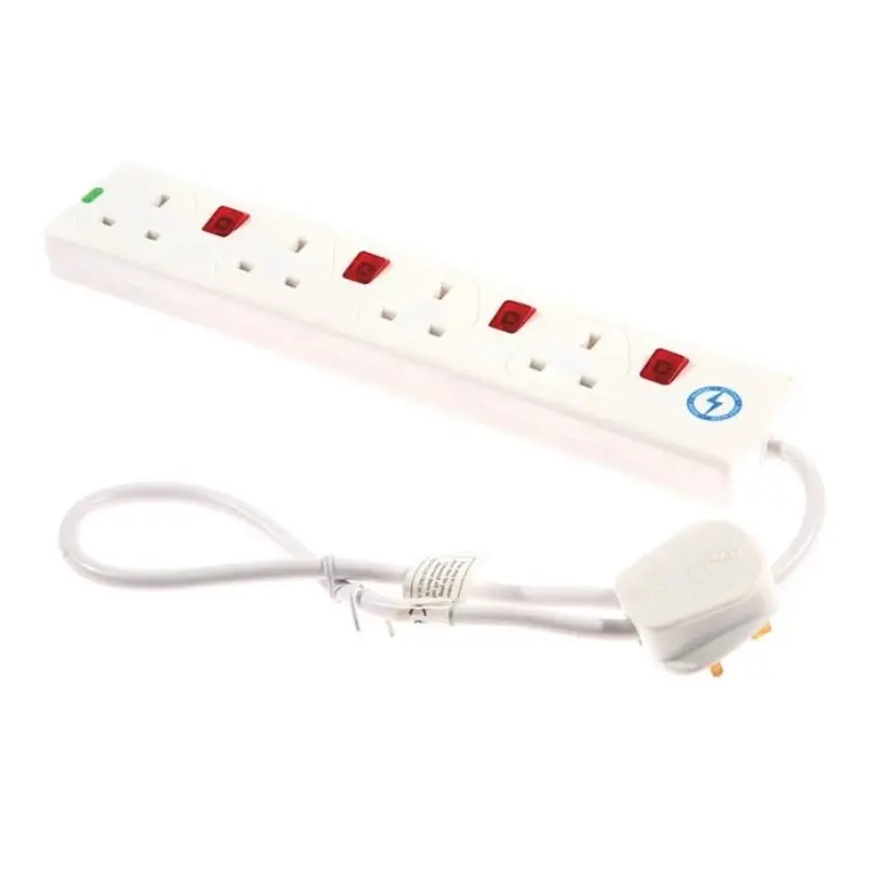 SMJ SMJS4WISP 4-Way 13A Extension Lead 0.75m Surge Protection Switched 240V