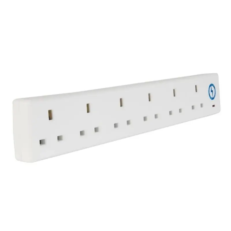 SMJ SMJS6W2MPX 6-Way 13A Extension Lead 2m Surge Protection 240V