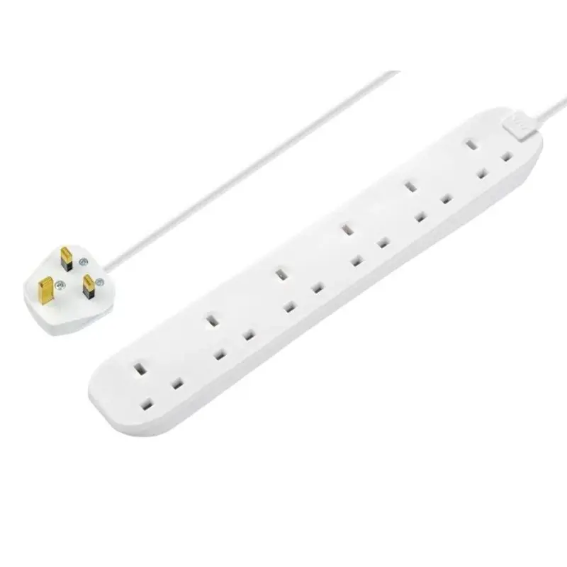 Masterplug MSTBSG210 13A 6-Gang Extension Lead 2m White 240V
