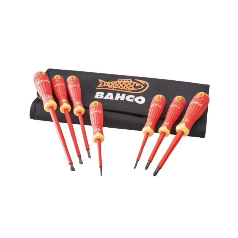 Bahco XMS23VDE7 7 Piece VDE Screwdriver Set in Wallet