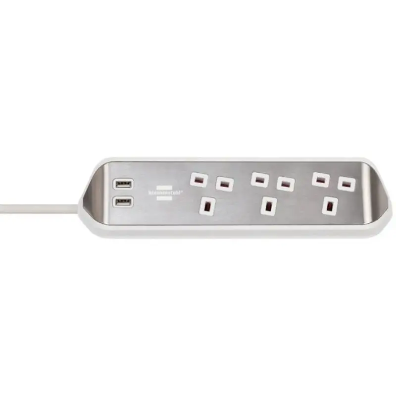 Brennenstuhl BRE3593420 13A 3-Gang White 2m Corner Extension Lead 240V