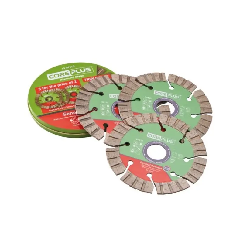Coreplus XMS23DBLADES Hybrid GP Diamond Blade 115mm (4.1/2") Pack of 3