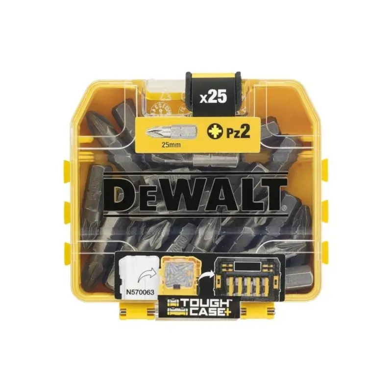 DeWalt DT71521-QZ 25mm PZ2 Screwdriver 25 Bits in Flip-Top Case
