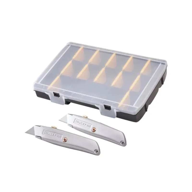 Stanley XMS23KNIFORG 99E Trimming Knife Twin Pack With 50 Spare Blades in Organiser