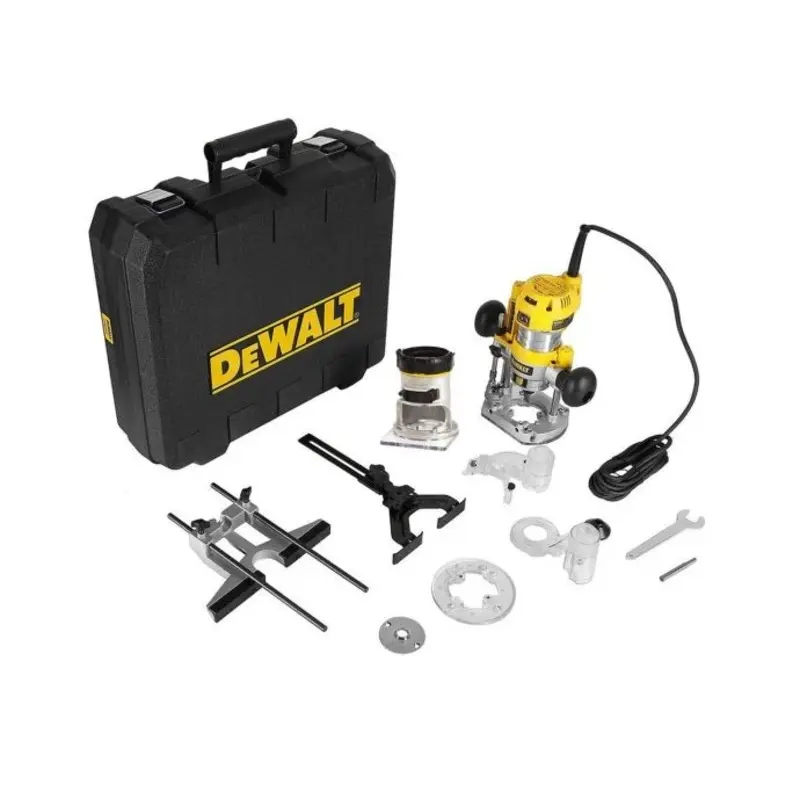 DeWalt D26204K 900W 1/4" Plunge & Fixed Base Router With Case 240V