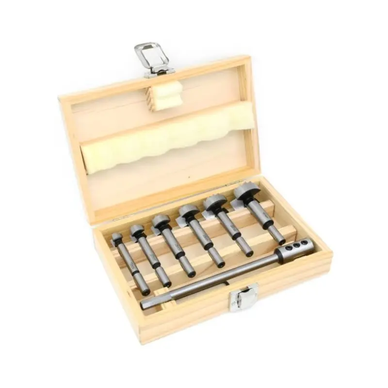 Planet 7 Piece Short Series Forstner Bit Set. 15mm, 20mm, 25mm, 30mm, 35mm, 40mm, 200mm Ext