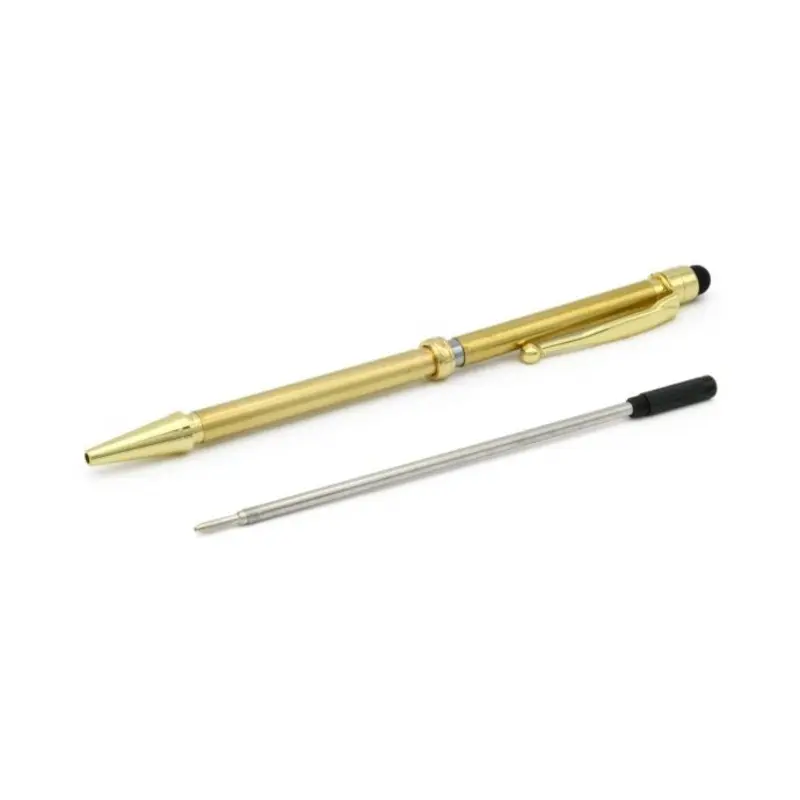 Rotur Std Mech Ball End Clip Stylus 7mm Pen Kit Gold (100 pack Bulk)