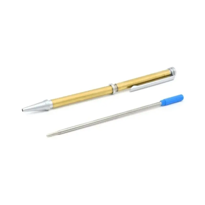 Rotur Ultima Black Stripe 7mm Pen Kit Satin Chrome Blue Ink (5  pack)