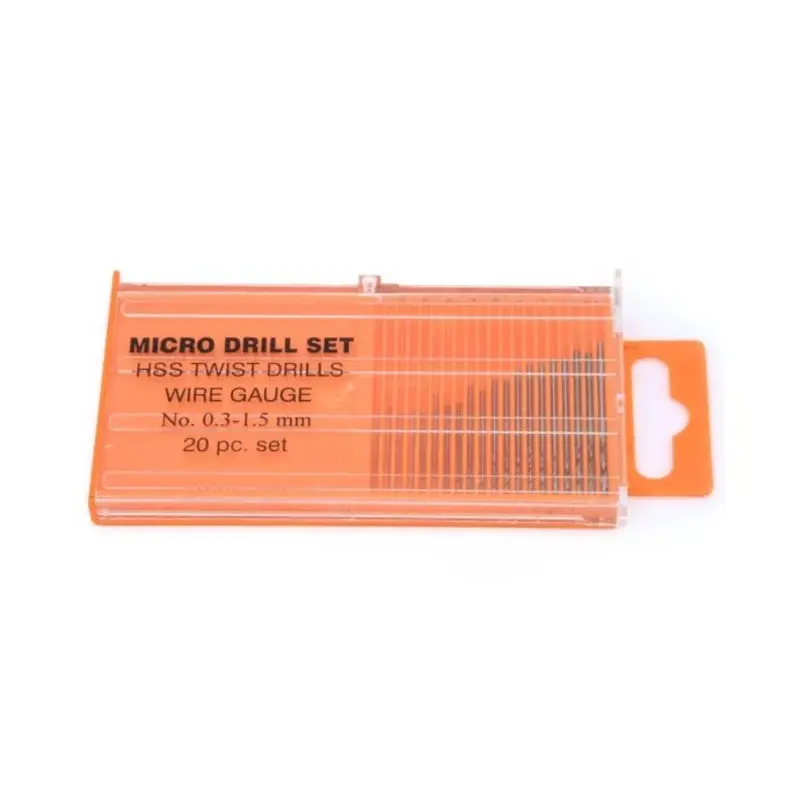 Planet Micro Drill Set - 20 HSS Twist Drills 0.3mm-1.5mm