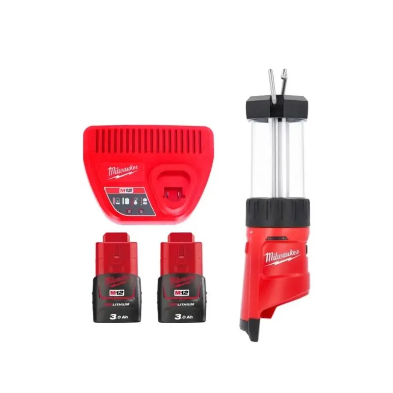 Milwaukee M12LL 12V 400 Lumens Lantern With 2 x 3.0Ah Batteries & Charger