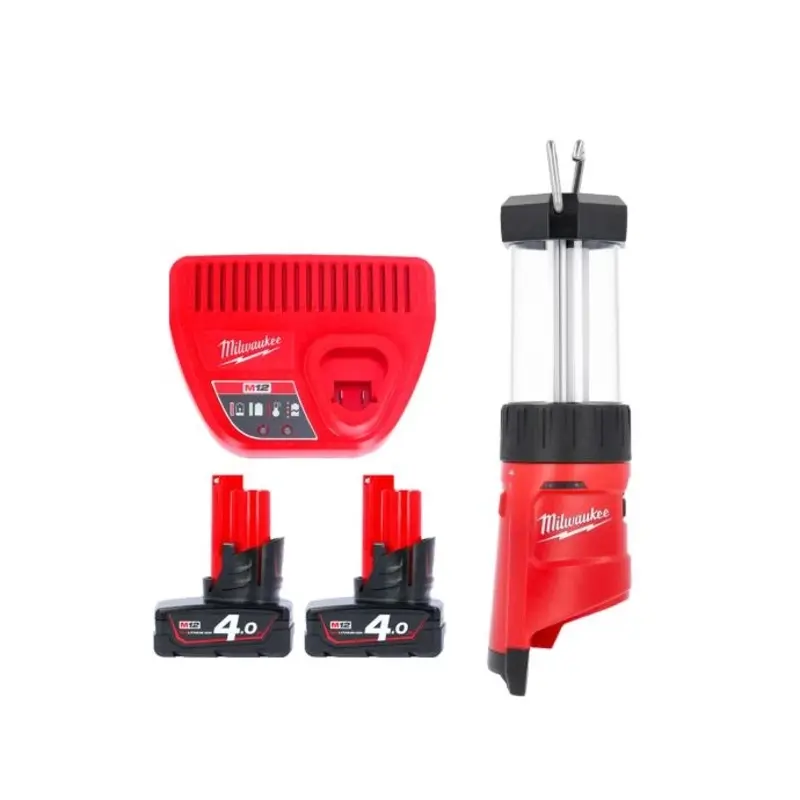 Milwaukee M12LL 12V 400 Lumens Lantern With 2 x 4.0Ah Batteries & Charger
