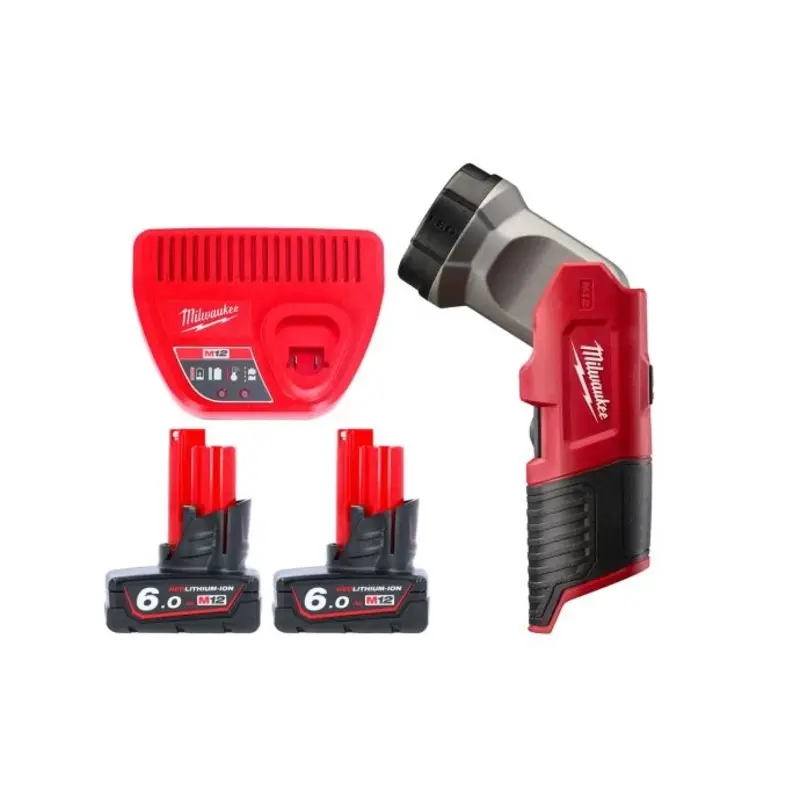Milwaukee M12TLED 12V Work Light Torch LED With 2 x 6.0Ah Batteries & Charger