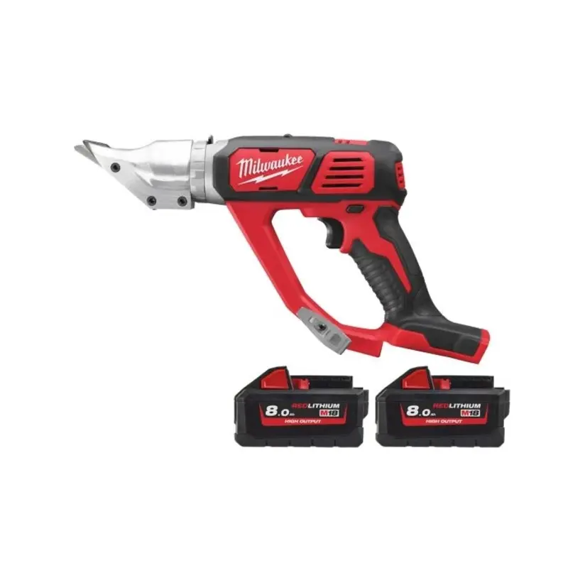 Milwaukee M18BMS12 18V Cordless Compact 1.2mm Metal Shear With 2 x 8.0Ah Batteries