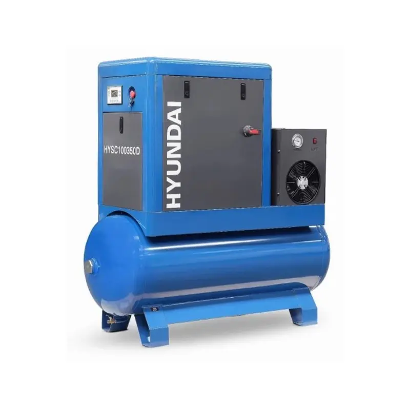 Hyundai 10hp 350L Industrial Three-Phase, 400v, Screw Compressor with Air Dryer