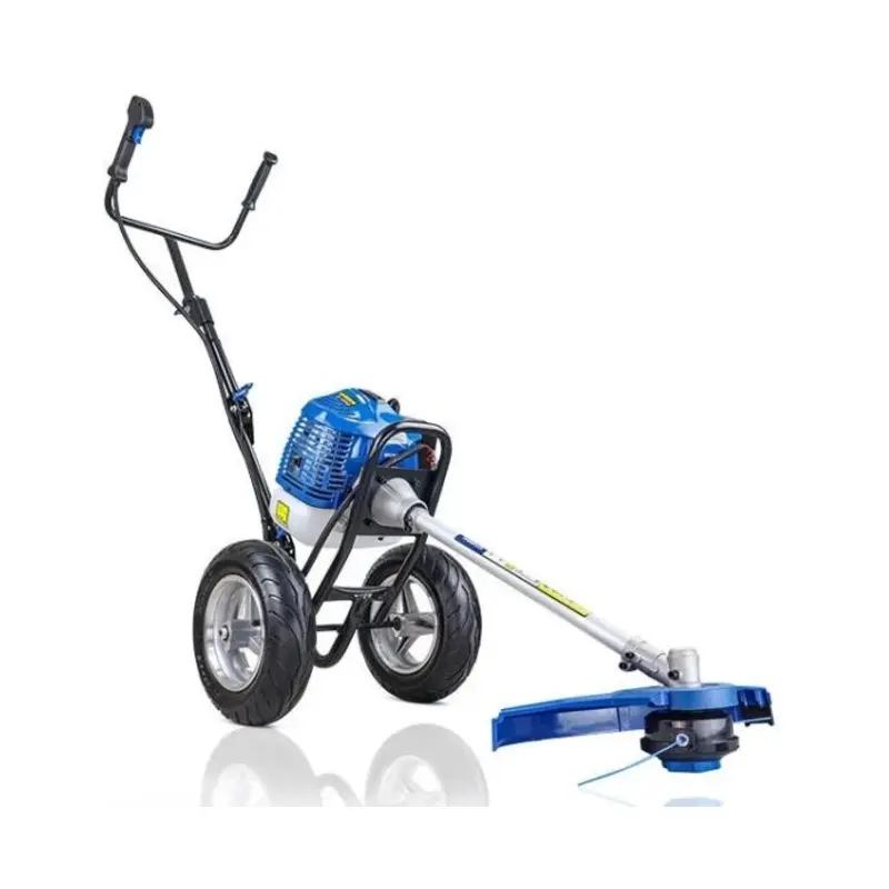 Hyundai 52cc Petrol Wheeled Grass Trimmer 43cm Cutting Width Large Wheels