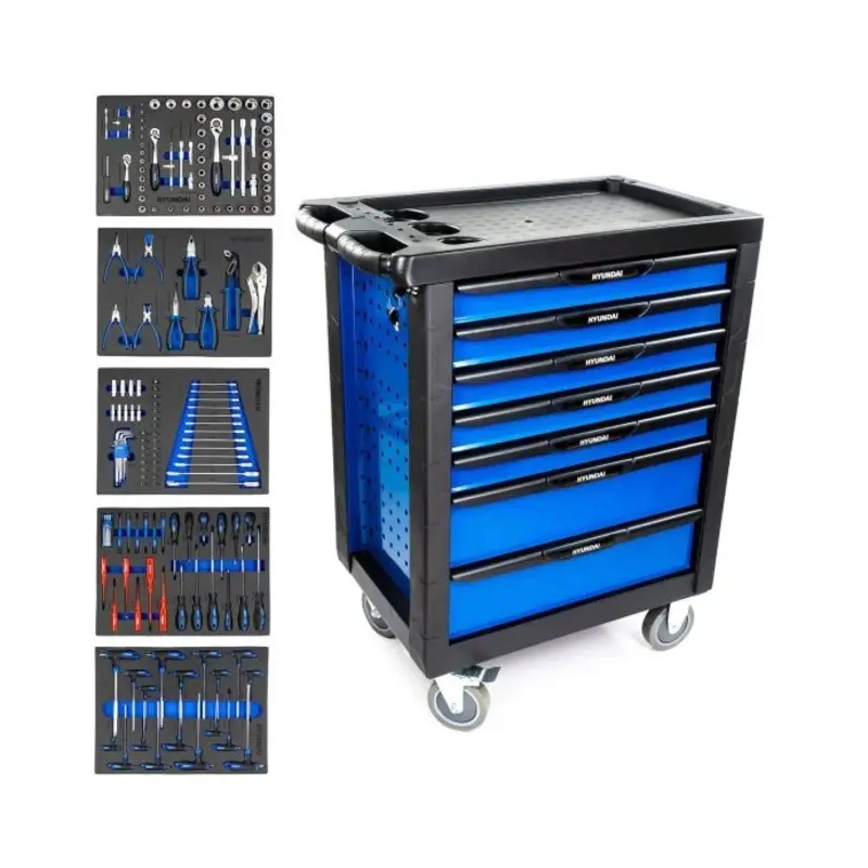Hyundai Tool Chest 175 Piece 7 Drawer Castor Mounted Roller Cabinet