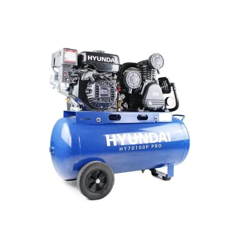 Hyundai 7hp 90L Heavy Duty Petrol Air Compressor 10.7CFM 145psi Belt Drive