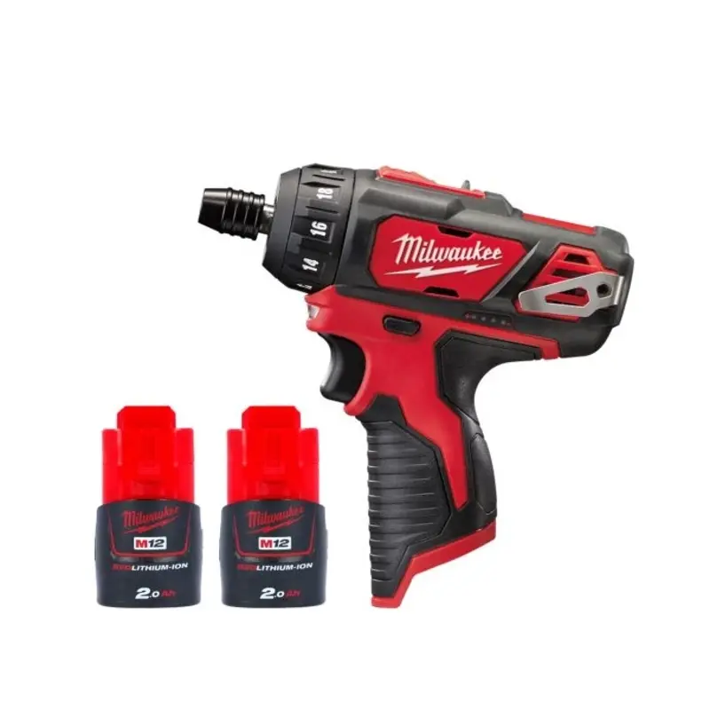 Milwaukee M12BD 12V Cordless Sub Compact Screwdriver With 2 x 2.0Ah Batteries
