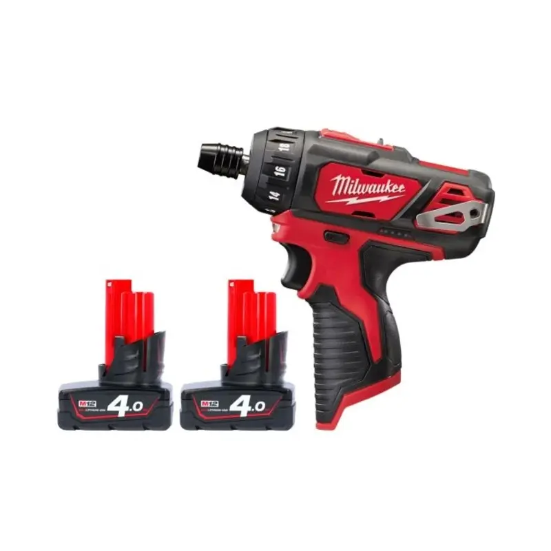 Milwaukee M12BD 12V Cordless Sub Compact Screwdriver With 2 x 4.0Ah Batteries