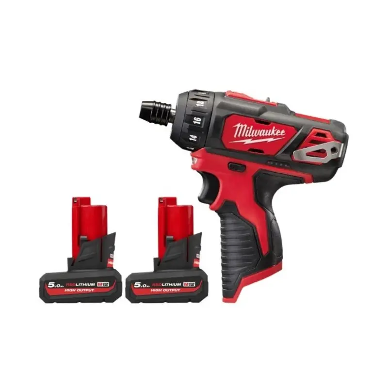 Milwaukee M12BD 12V Cordless Sub Compact Screwdriver With 2 x 5.0Ah Batteries