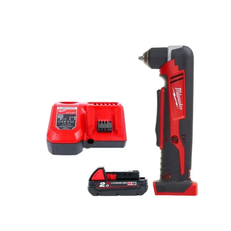 Milwaukee C18RAD 18V Cordless Right Angle Drill With 1 x 2.0Ah Battery & Charger