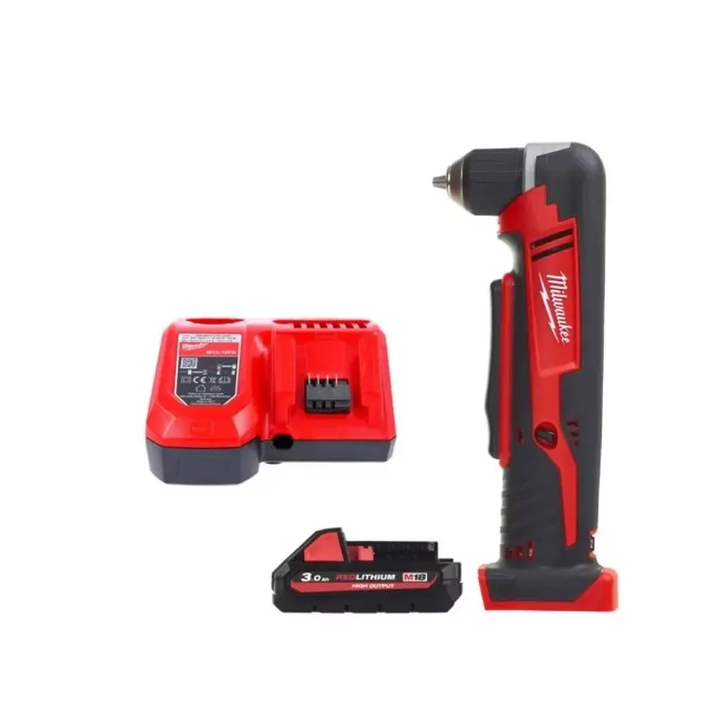 Milwaukee C18RAD 18V Cordless Right Angle Drill With 1 x 3.0Ah Battery & Charger
