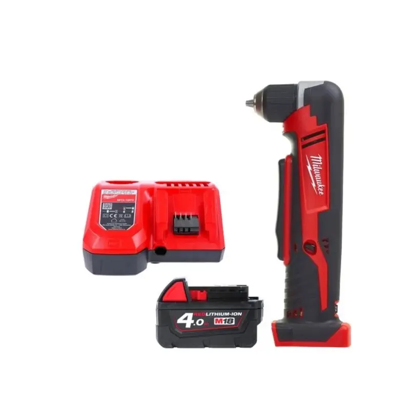 Milwaukee C18RAD 18V Cordless Right Angle Drill With 1 x 4.0Ah Battery & Charger