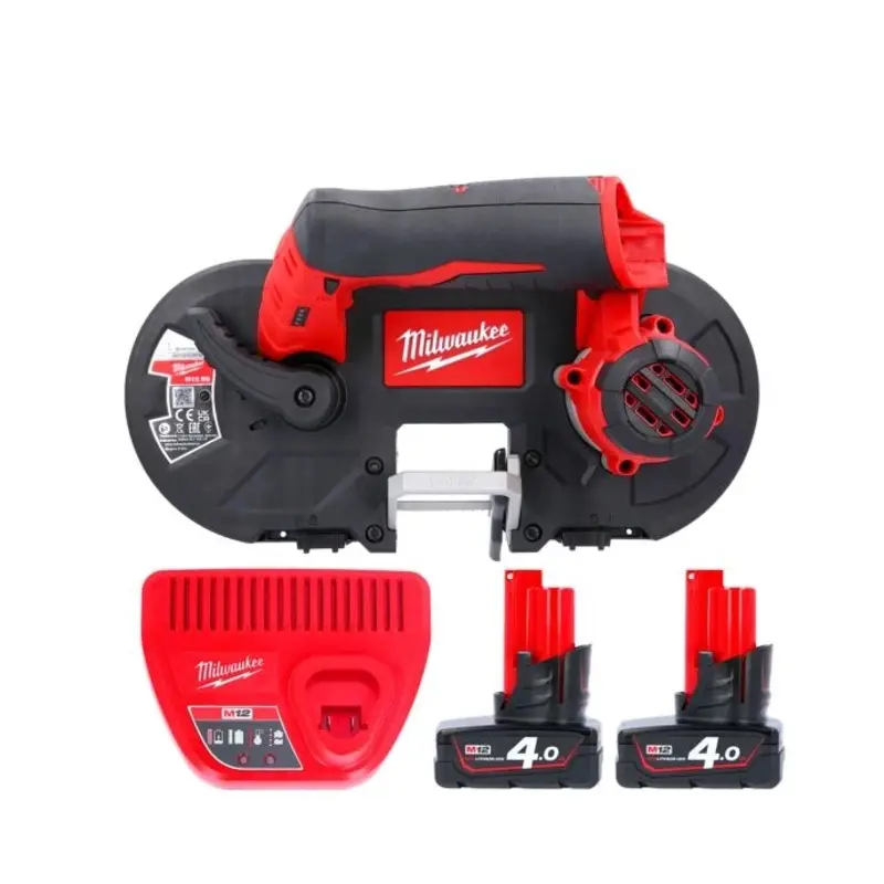 Milwaukee M12BS 12V Sub Compact Cordless Bandsaw With 2 x 4.0Ah Batteries & Charger
