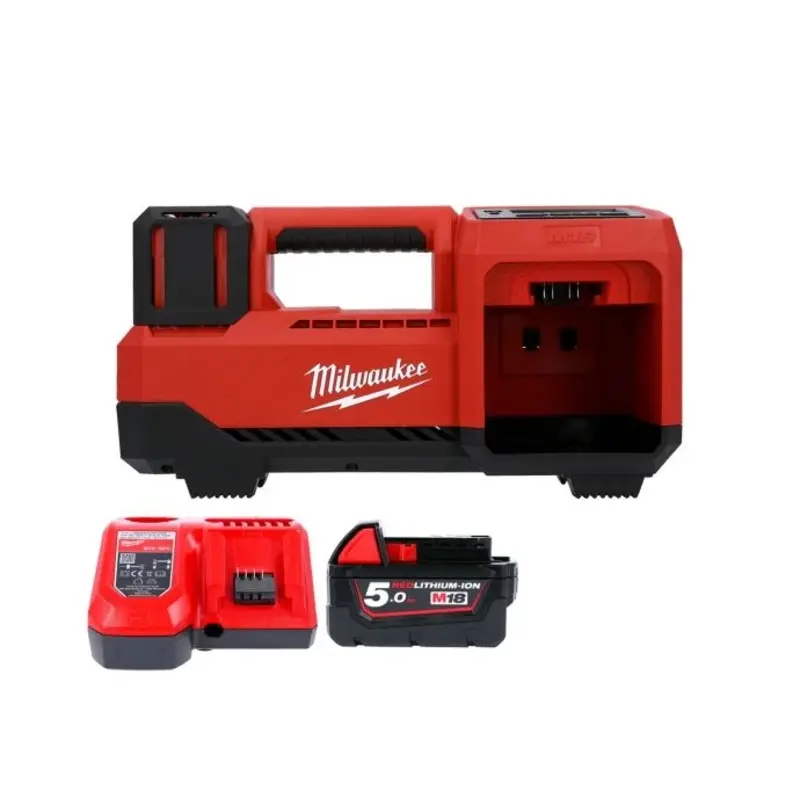Milwaukee M18BI-0 18V Cordless Tyre Inflator With 1 x 5.0Ah Battery & Charger