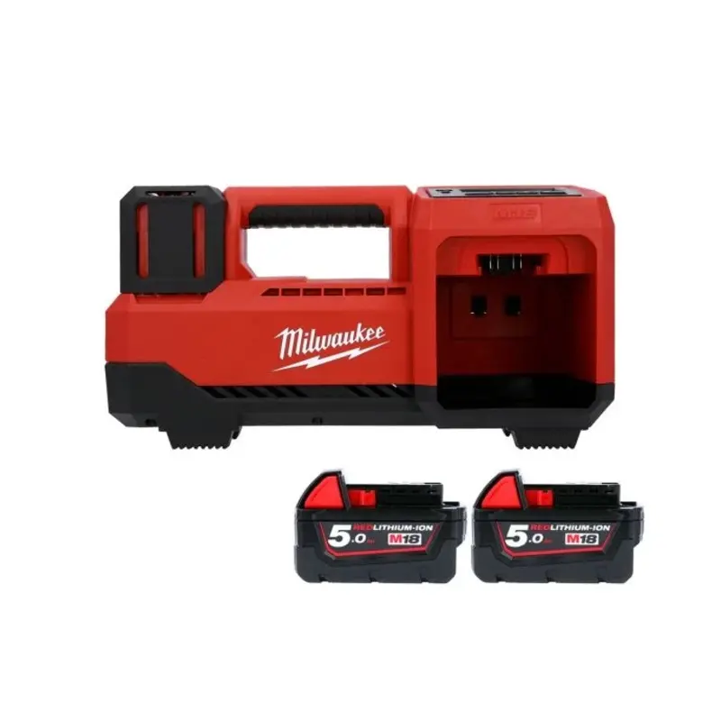 Milwaukee M18BI-0 18V Cordless Tyre Inflator With 2 x 5.0Ah Batteries